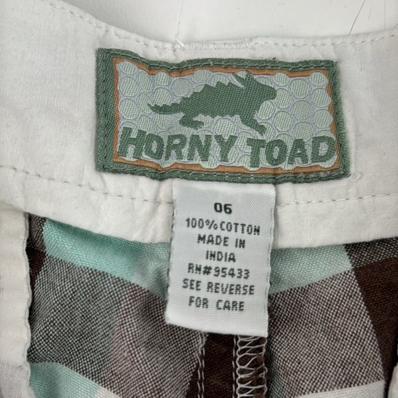 Horny Toad Women's Brown & Blue Check Shorts - Picture 3 of 10